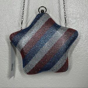 NWT Alessia Star Red White & Blue Gem Chain Purse